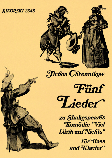 5 Lieder zu Shakespeares  Komödie Viel Lärm um nichts op.7  für Bass und Klavier