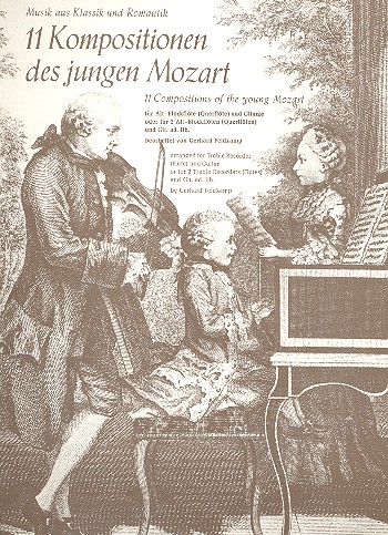 11 Kompositionen des jungen Mozart  für Altblockflöte (Flöte)  und Gitarre,   Spielpartitur