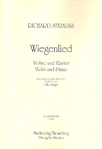 Wiegenlied op.41,1  für Violine und Klavier  