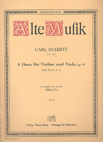 6 Duos op.18 Band 2 (Nr.4-6)  für Violine und Viola  Partitur und Stimme