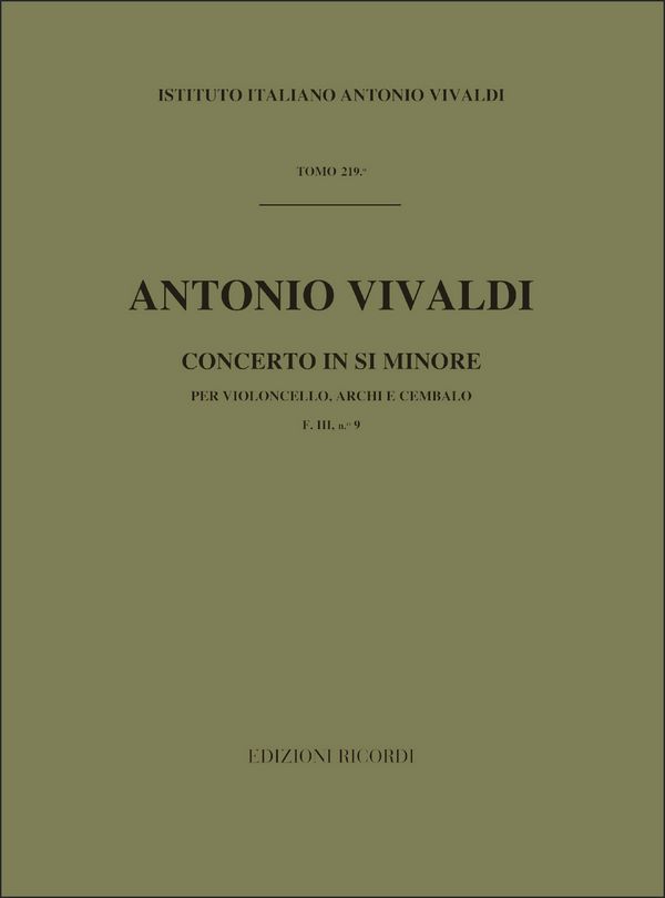 Concerto si minore RV424&nbsp;&nbsp;per violoncello e archi&nbsp;&nbsp;partitura