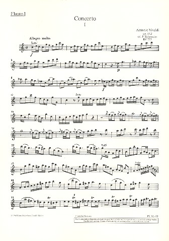 Concerto grosso C-Dur op.47,2  für 2 Flöten und Streicher  Flöte 1