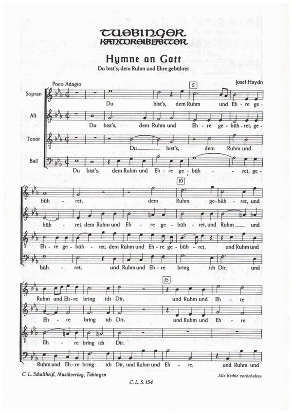 Du bist's dem Ruhm und Ehre gebührt  für gem Chor a cappella  Partitur