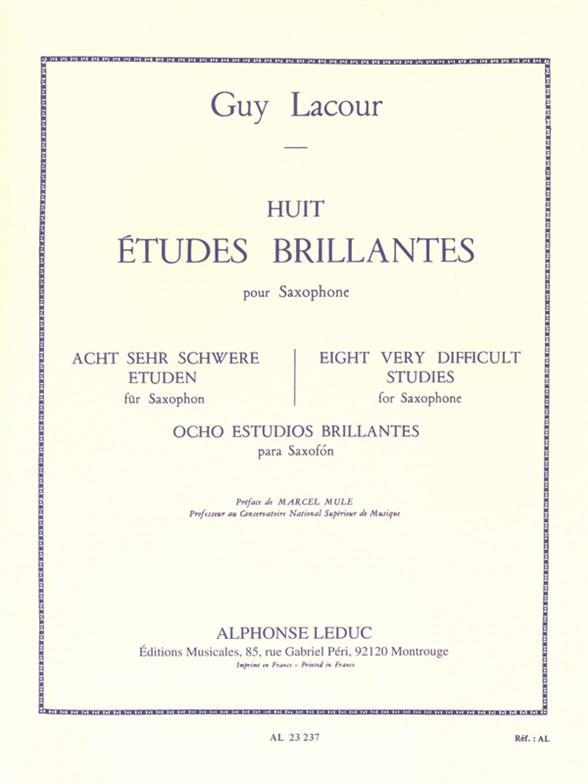 8 études brillantes pour&nbsp;&nbsp;saxophone alto seul&nbsp;&nbsp;
