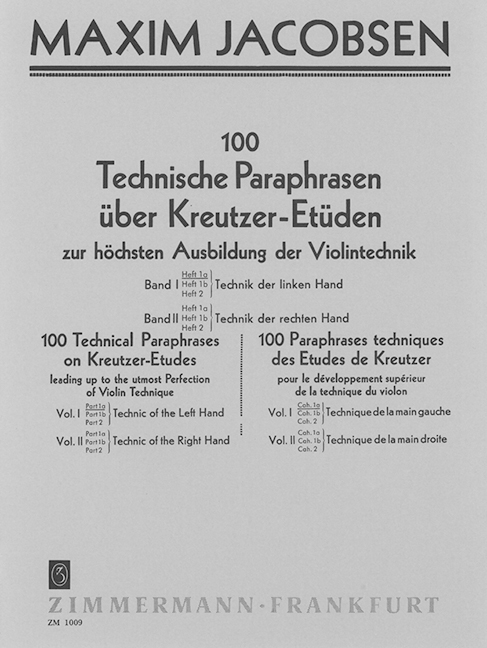 100 technische Paraphrasen über Kreutzer-Etüden: Band 1a  für Violine  