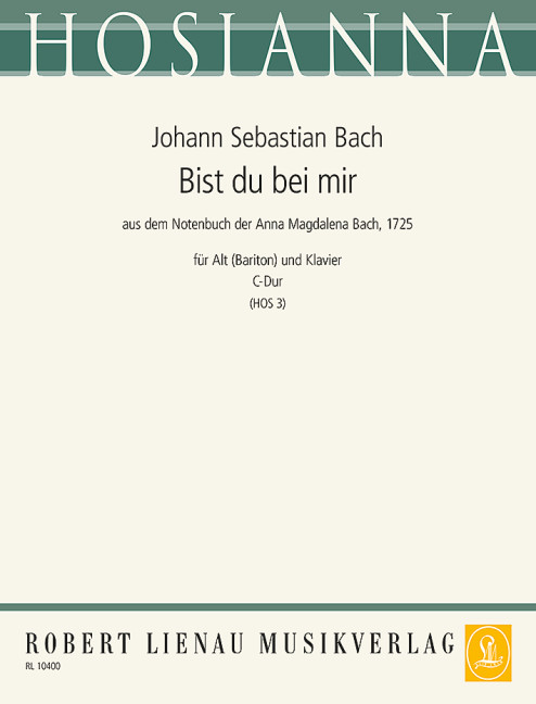 Bist du bei mir  für Alt oder Bariton und Klavier  