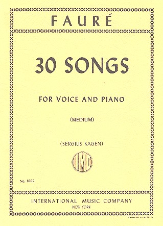 30 Songs  for medium voice and piano (fr/en)  