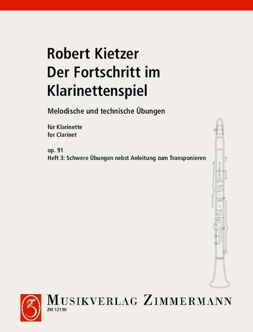 Der Fortschritt im Klarinettenspiel op.91 Band 3&nbsp;&nbsp;&nbsp;&nbsp;