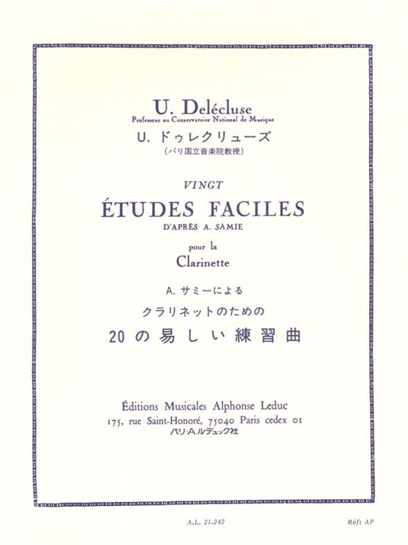 20 études faciles d'après Samie&nbsp;&nbsp;pour clarinette&nbsp;&nbsp;