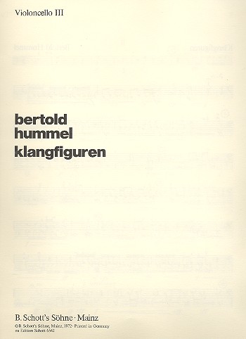 Klangfiguren op. 43&nbsp;&nbsp;für Streicher&nbsp;&nbsp;Einzelstimme - Violoncello III
