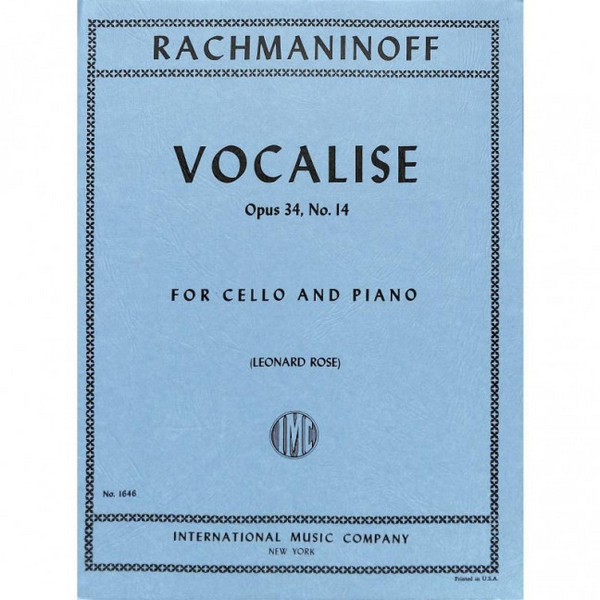 Vocalise op.34,14  for cello and piano  