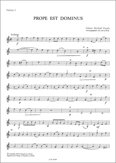 PROPE EST DOMINUS FUER SATB CHOR&nbsp;&nbsp;UND ORCHESTER  STIMMENSET&nbsp;&nbsp;