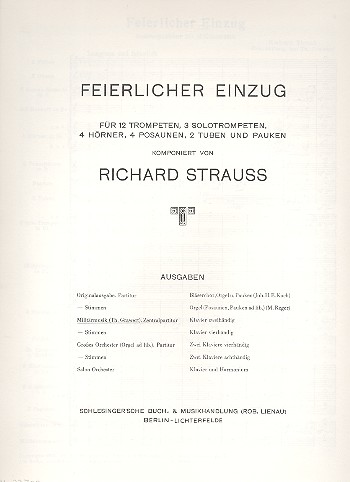 Feierlicher Einzug  für Blasorchester (Militärmusik)  Zentral-Partitur