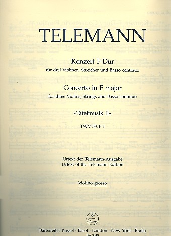 Konzert F-Dur für 3 Violinen&nbsp;&nbsp;und Streichorchester&nbsp;&nbsp;Violino grosso