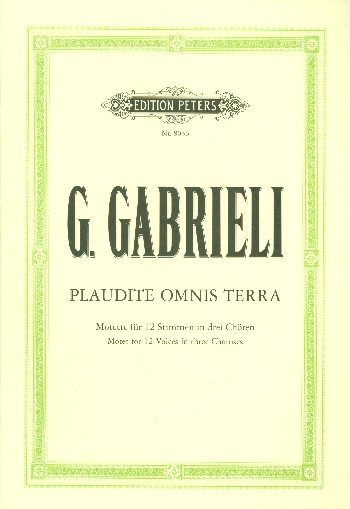 Plaudite omnis terra&nbsp;&nbsp;für 12 Stimmen in 3 Chören&nbsp;&nbsp;Partitur (la)