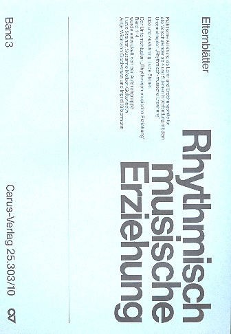 Rhythmisch-musische Erziehung Band 3&nbsp;&nbsp;Elternblätter&nbsp;&nbsp;