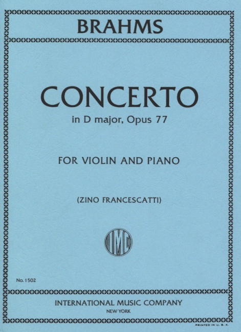 Concerto D major op.77&nbsp;&nbsp;for violin and piano&nbsp;&nbsp;