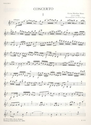 Konzert g-Moll  für Violoncello und Orchester  Violine 1