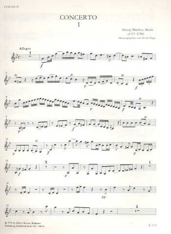 Konzert g-Moll  für Violoncello und Orchester  Violine 2