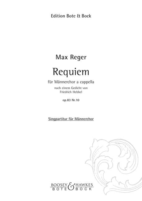 Requiem op.83,10&nbsp;&nbsp;für Männerchor a cappella&nbsp;&nbsp;Partitur (dt)