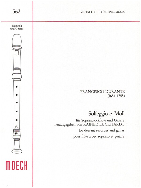 Solfeggio e-Moll für&nbsp;&nbsp;Sopranblockflöte und Gitarre&nbsp;&nbsp;Partitur