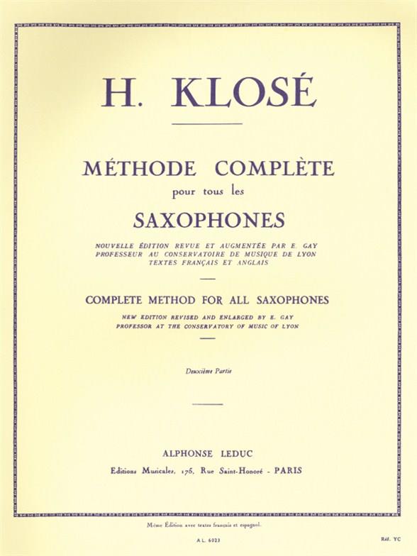 Méthode complète vol.2  pour tous les saxophones  