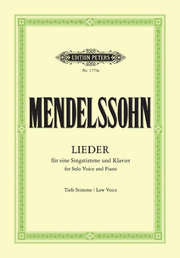 Lieder&nbsp;&nbsp;für Gesang (tief) und Klavier (dt)&nbsp;&nbsp;