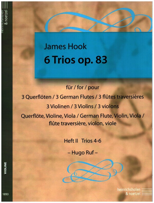 6 Trios op.83 Band 2 (Nr.4-6)  für 3 Violinen (Fl, Vl, Viola)  Partitur und Stimmen