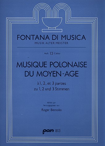 Musique polonaise du moyen-age&nbsp;&nbsp;zu 1, 2 und 3 Stimmen&nbsp;&nbsp;