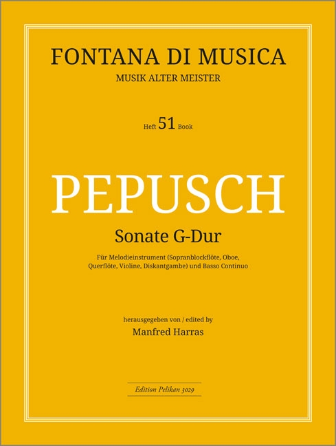 Sonate G-Dur für  Melodieinstrument und Bc  3 Spielpartituren