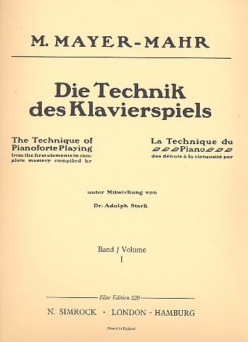 Die Technik des Klavierspiels Band 1&nbsp;&nbsp;&nbsp;&nbsp;
