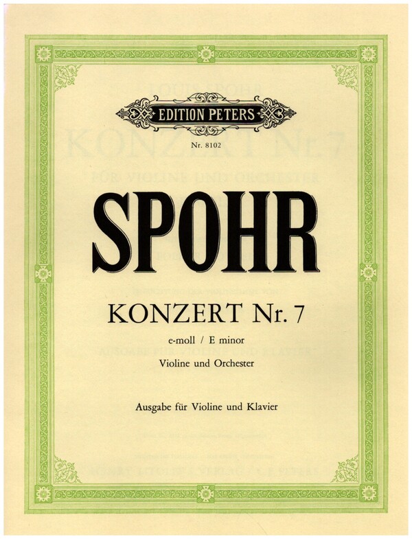 Konzert e-Moll Nr.7 op.38 für Violine und Orchester  für Violine und Klavier  