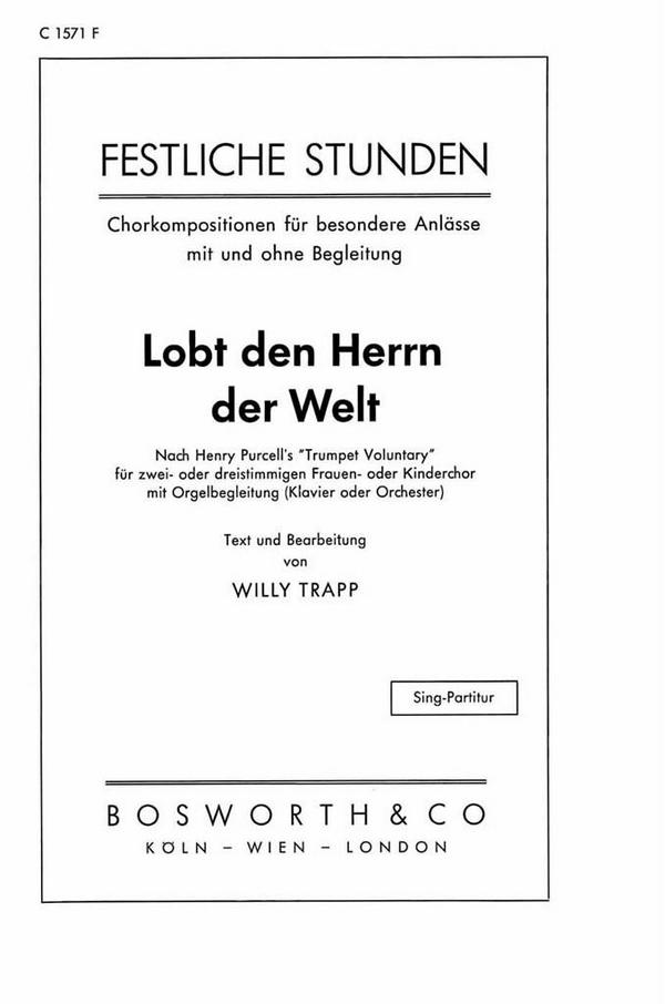 Lobet den Herrn der Welt Trumpet Voluntary&nbsp;&nbsp;für Frauenchor und Orgel&nbsp;&nbsp;Chorpartitur