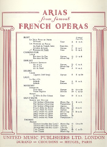 Romance de Nadir  for tenor and piano (en/fr)  