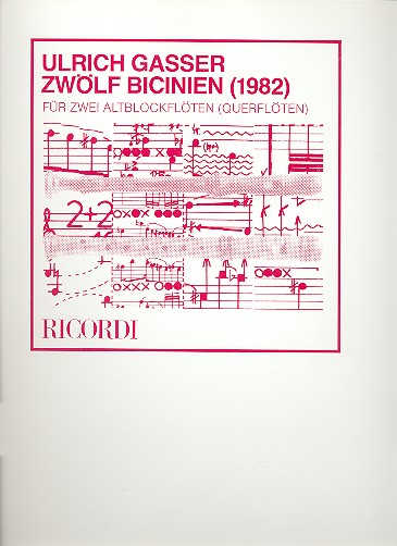 12 Bicinien für 2 Altblock-  flöten (fl)  Spielpartitur (1982)  