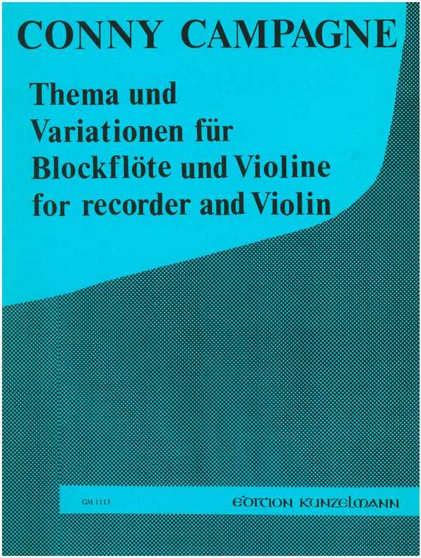 Thema und Variationen  für Blockflöte und Violine  Partitur