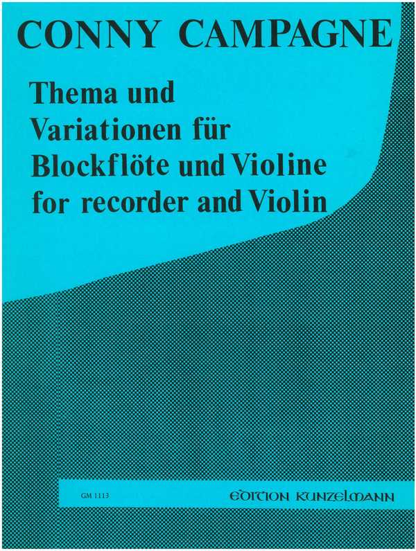 Thema und Variationen&nbsp;&nbsp;für Blockflöte und Violine&nbsp;&nbsp;Partitur
