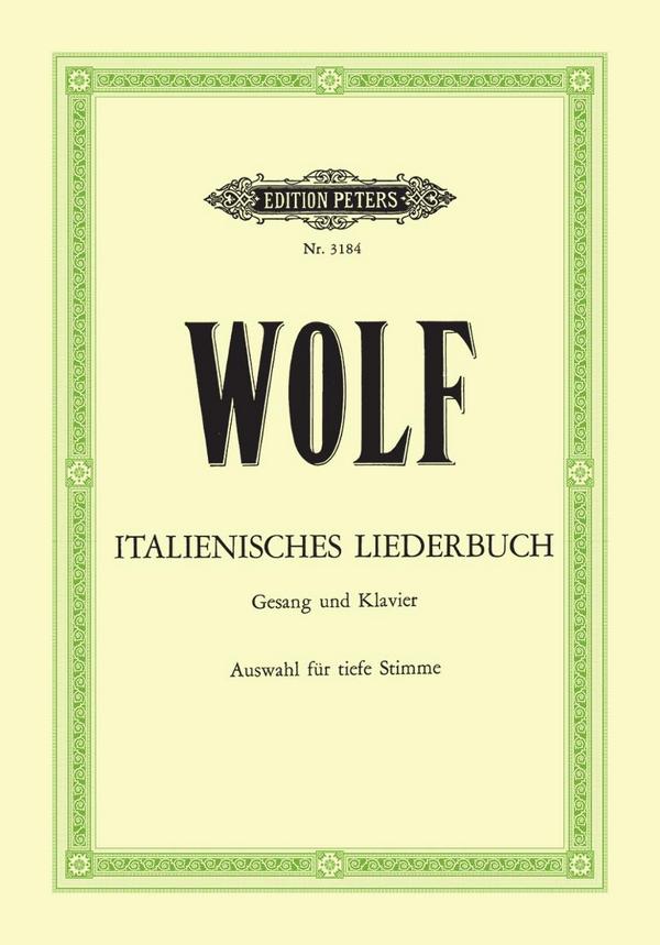 Italienisches Liederbuch&nbsp;&nbsp;für tiefe Singstimme und Klavier (dt)&nbsp;&nbsp;