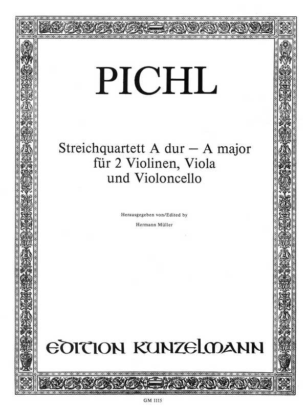Streichquartett A-Dur&nbsp;&nbsp;für 2 Violinen, Viola und Violoncello&nbsp;&nbsp;4 Stimmen
