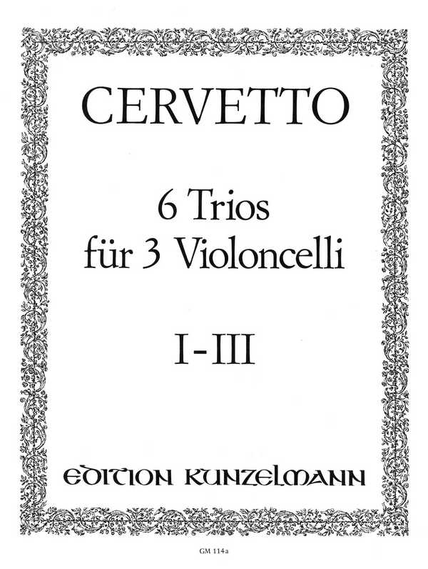 6 Trios Band 1 (Nr.1-3)  für 3 Violoncelli  Stimmen