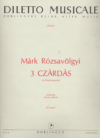 3 Csardas für streichquartett  Stimmen  
