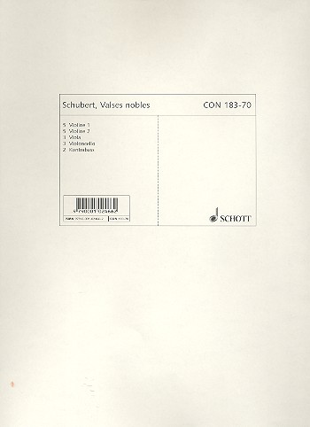 Valses nobles op.77 D969&nbsp;&nbsp;für Streicher,&nbsp;&nbsp;Stimmensatz (5-5-3-3-2)