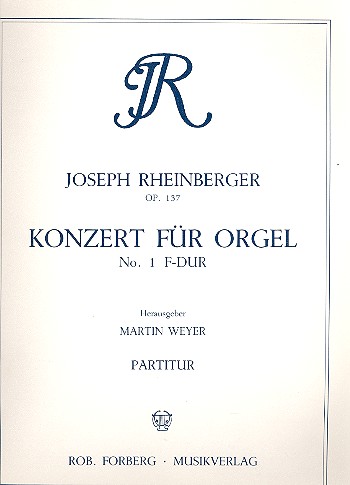 Konzert F-Dur Nr.1 op.137&nbsp;&nbsp;für Orgel und Orchester&nbsp;&nbsp;Partitur
