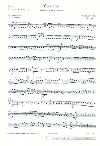 Konzert a-Moll RV461&nbsp;&nbsp;für Oboe, Streicher und Bc&nbsp;&nbsp;Violoncello/Kontrabass