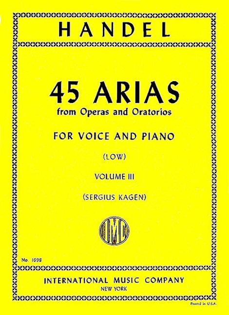 45 Arias from Operas and Oratorios vol.3  for low voice and piano  