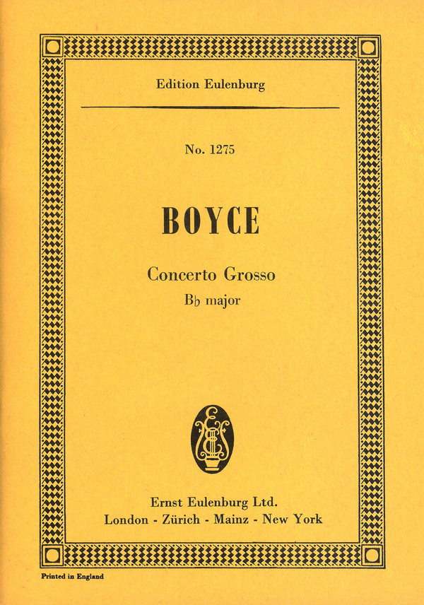 Concerto grosso B flat major  for orchestra  study score