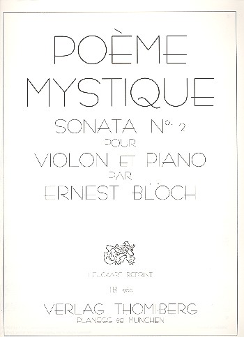 Poème mystique  für Violine und Klavier  