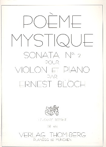 Poème mystique&nbsp;&nbsp;für Violine und Klavier&nbsp;&nbsp;