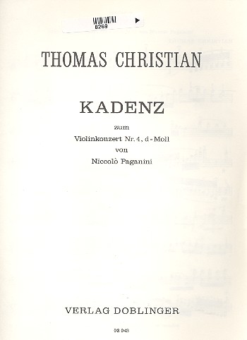 Kadenz zum Violinkonzert d-Moll Nr.4&nbsp;&nbsp;&nbsp;&nbsp;