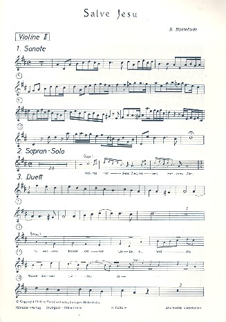 Salve Jesu patris gnate unigenite&nbsp;&nbsp;BuxWV94 für 2 Soprane, 2 Violinen&nbsp;&nbsp;und Bc,  Violine 2